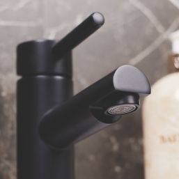 ETAL Juke Matt Black 150mm Cloakroom Lever Mono Basin Mixer Tap