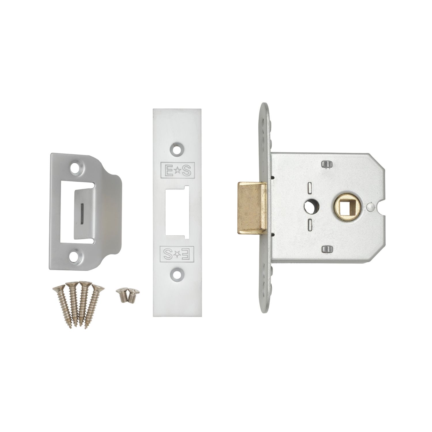 Eurospec Satin Chrome Flat Mortice Latch 65mm Case - 45mm Backset (2902T)