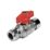 Pegler PB300T Compression Full Bore 15mm Tee Ball Valve with Red Handle