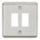 Knightsbridge 2-Gang 3-Module Grid Faceplate Brushed Chrome