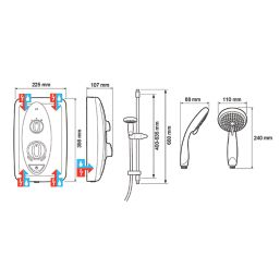 Mira Sprint Multi-Fit White 9.5kW  Electric Shower