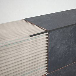 Homelux 9mm Straight Aluminium Tile Trim Carbon 2.5m