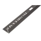 Homelux 9mm Straight Aluminium Tile Trim Carbon 2.5m
