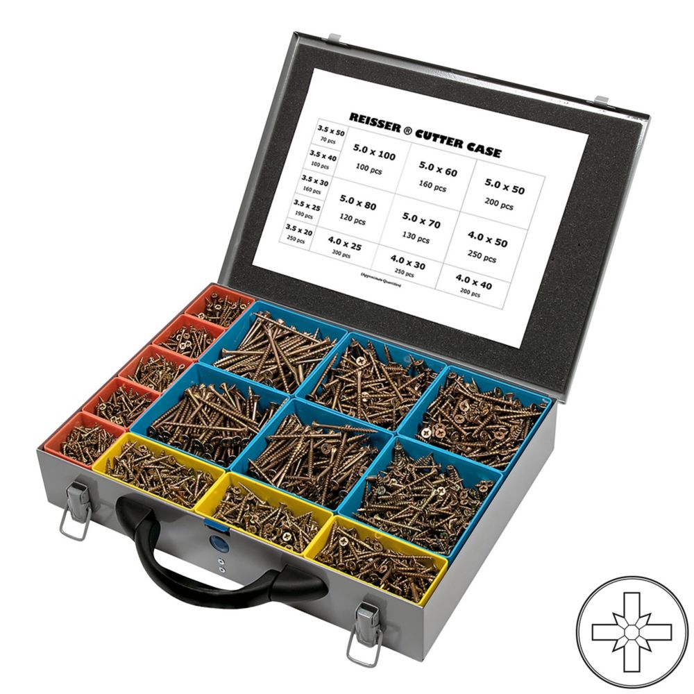 Reisser Cutter PZ Countersunk Screw Trade Case 2480 Pack Screwfix