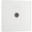 British General Evolve 1-Gang Coaxial TV / FM Socket Pearlescent White with White Inserts