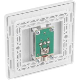 British General Evolve 1-Gang Coaxial TV / FM Socket Pearlescent White with White Inserts