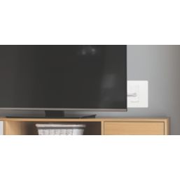 British General Evolve 1-Gang Coaxial TV / FM Socket Pearlescent White with White Inserts