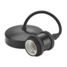 Knightsbridge Vintage 6" Pendant Set Light Fitting E27 Matt Black 3 1/2"