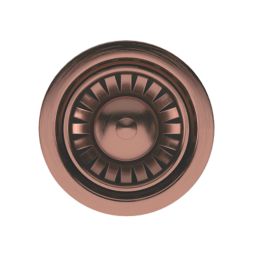 ETAL Sink Strainer Waste with Overflow & Cover Plate Copper 90mm