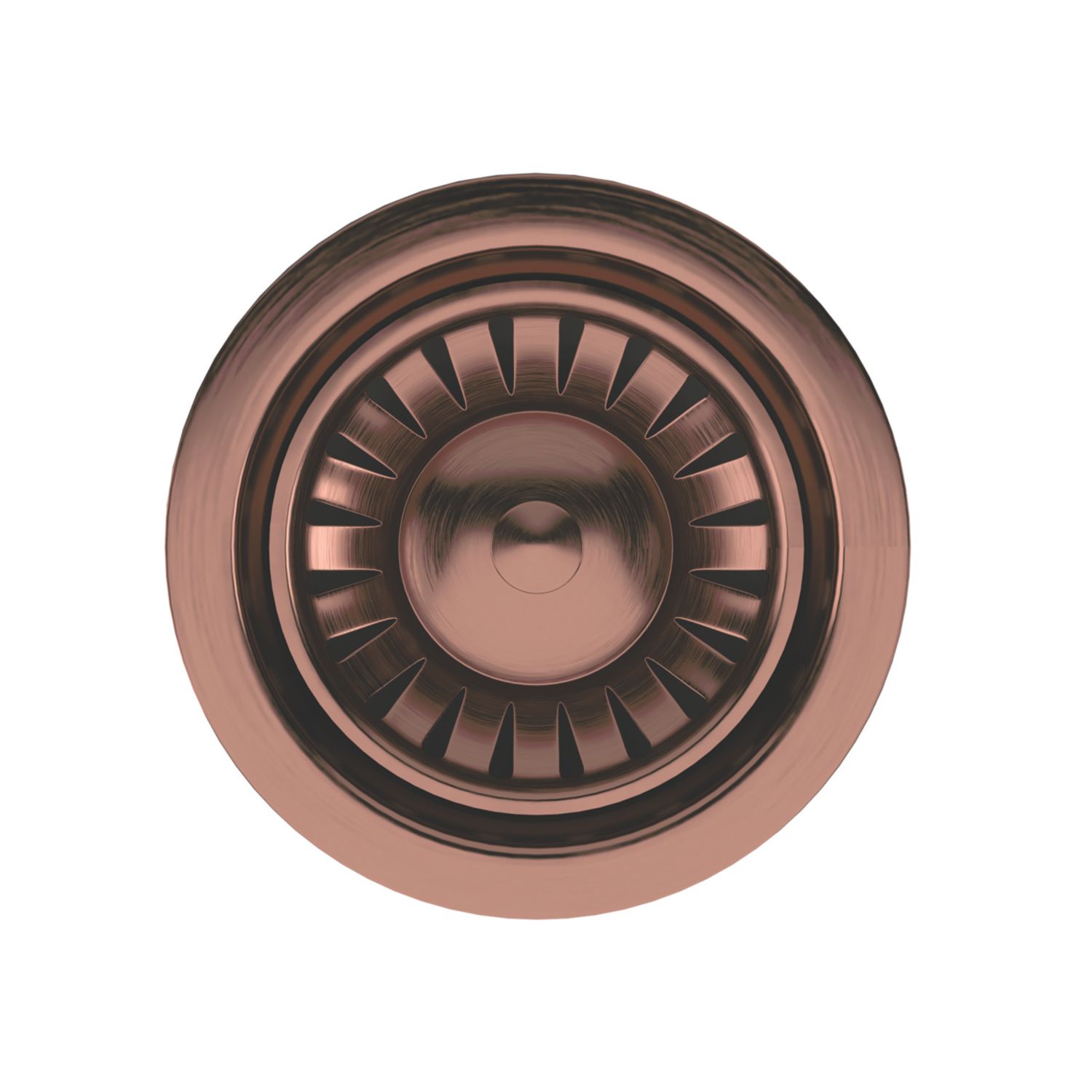 ETAL Sink Strainer Waste with Overflow & Cover Plate Copper 90mm (290XR)