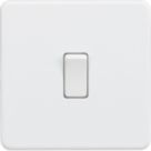 Knightsbridge Screwless 10AX 1-Gang 1-Way Light Switch  Matt White