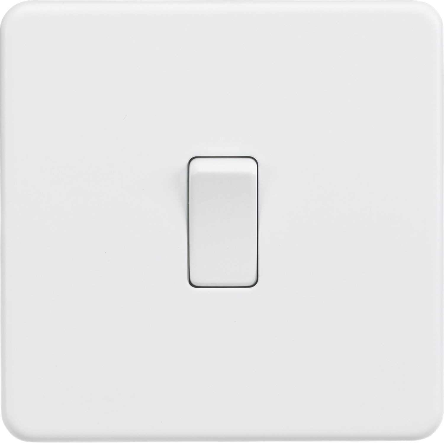 Knightsbridge Screwless 10AX 1-Gang 1-Way Light Switch Matt White (290YA)