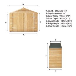 Mercia Value 6' 6" x 2' 6" (Nominal) Apex Timber Bike Store