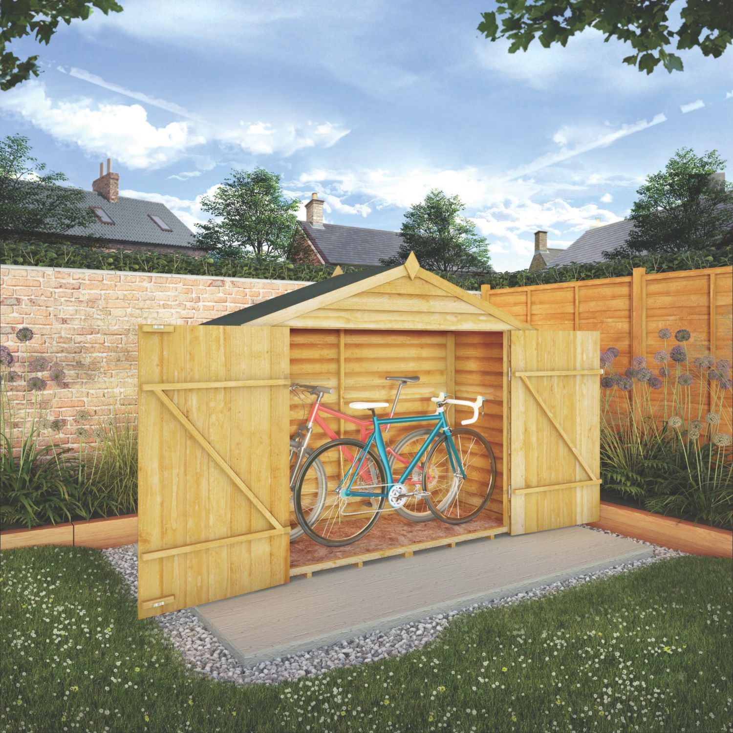 Mercia Value 6' 6" x 2' 6" (Nominal) Apex Timber Bike Store (290YL)