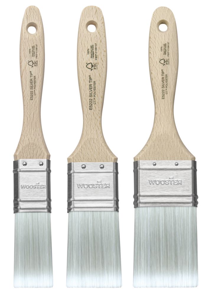 Wooster 5223-3 Silver Tip Wall Paint Brush, 3, Birch Hardwood Handle - Bed  Bath & Beyond - 24723119