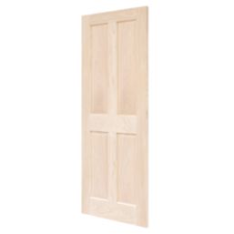 Unfinished Oak Wooden 4-Panel Internal Victorian-Style Door 1981mm x 838mm