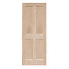 Unfinished Oak Wooden 4-Panel Internal Victorian-Style Door 1981mm x 838mm