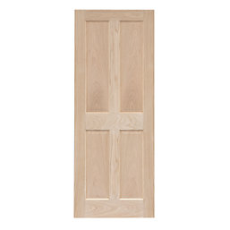 Unfinished Oak Wooden 4-Panel Internal Victorian-Style Door 1981mm x 838mm