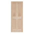 Unfinished Oak Wooden 4-Panel Internal Victorian-Style Door 1981mm x 838mm