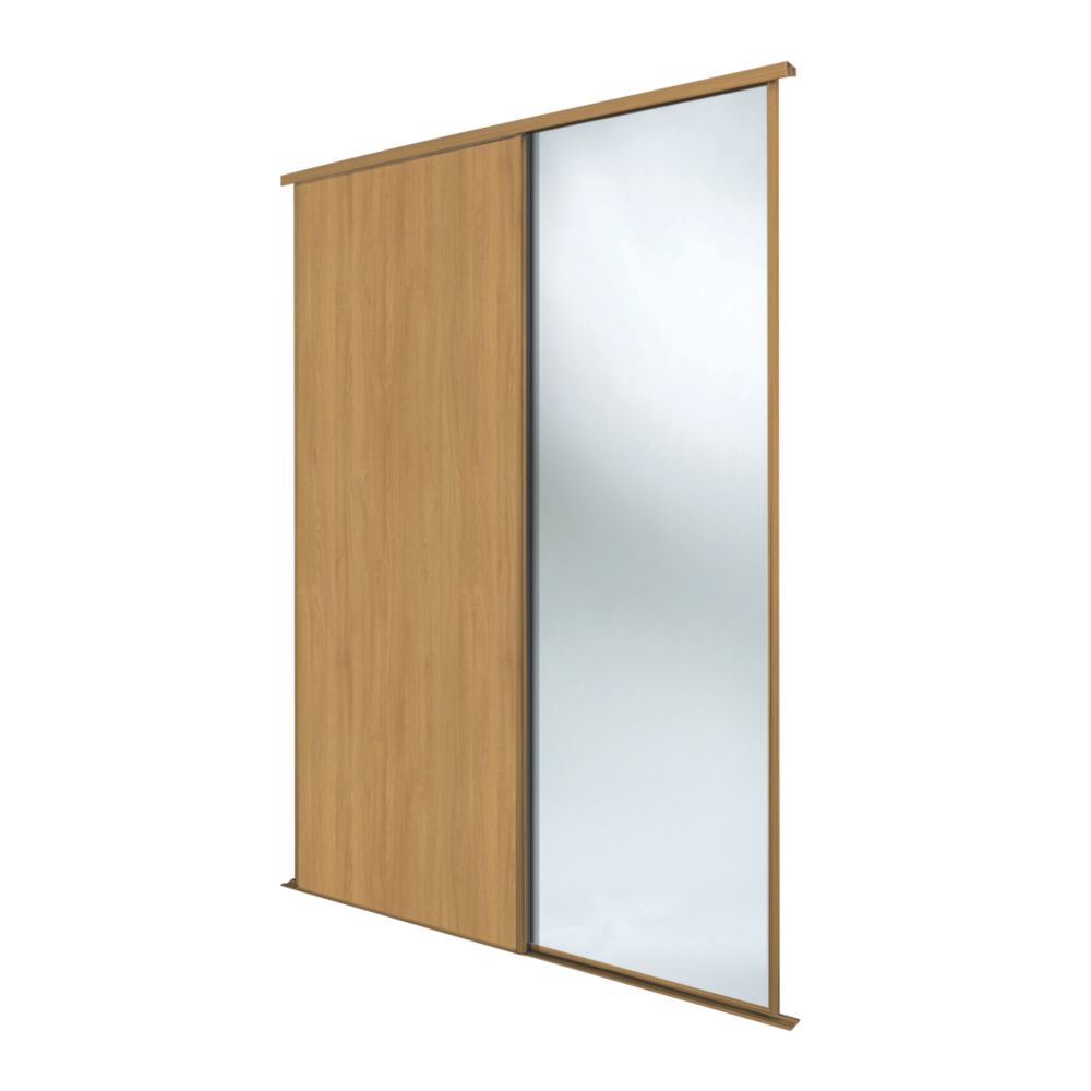 Spacepro Classic 2Door Sliding Wardrobe Door Kit Oak Frame Oak
