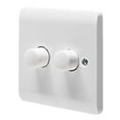 Crabtree Instinct 2-Gang 2-Way LED Dimmer Switch  White