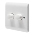 Crabtree Instinct 2-Gang 2-Way LED Dimmer Switch  White