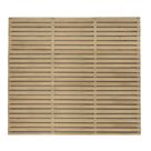 Forest  Double-Slatted  Fence Panels Natural Timber 6' x 5' Pack of 5