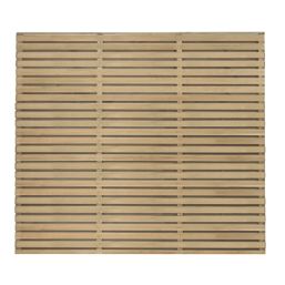 Forest  Double-Slatted  Fence Panels Natural Timber 6' x 5' Pack of 5