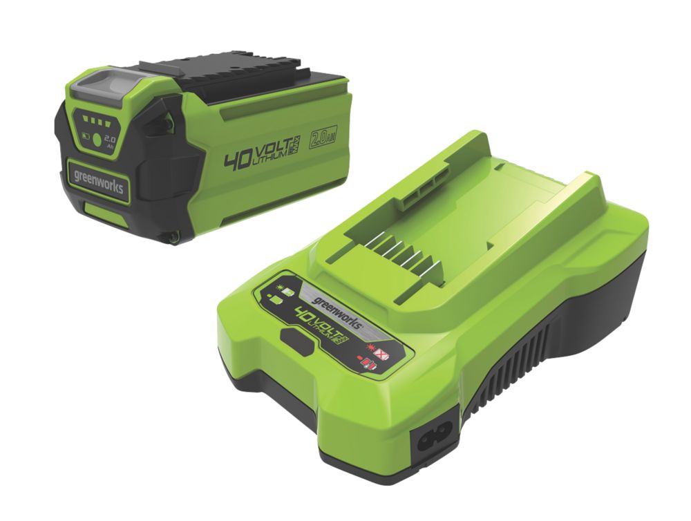 Greenworks GWGSK40B2 40V 2.0Ah Lithium Battery Charger Screwfix