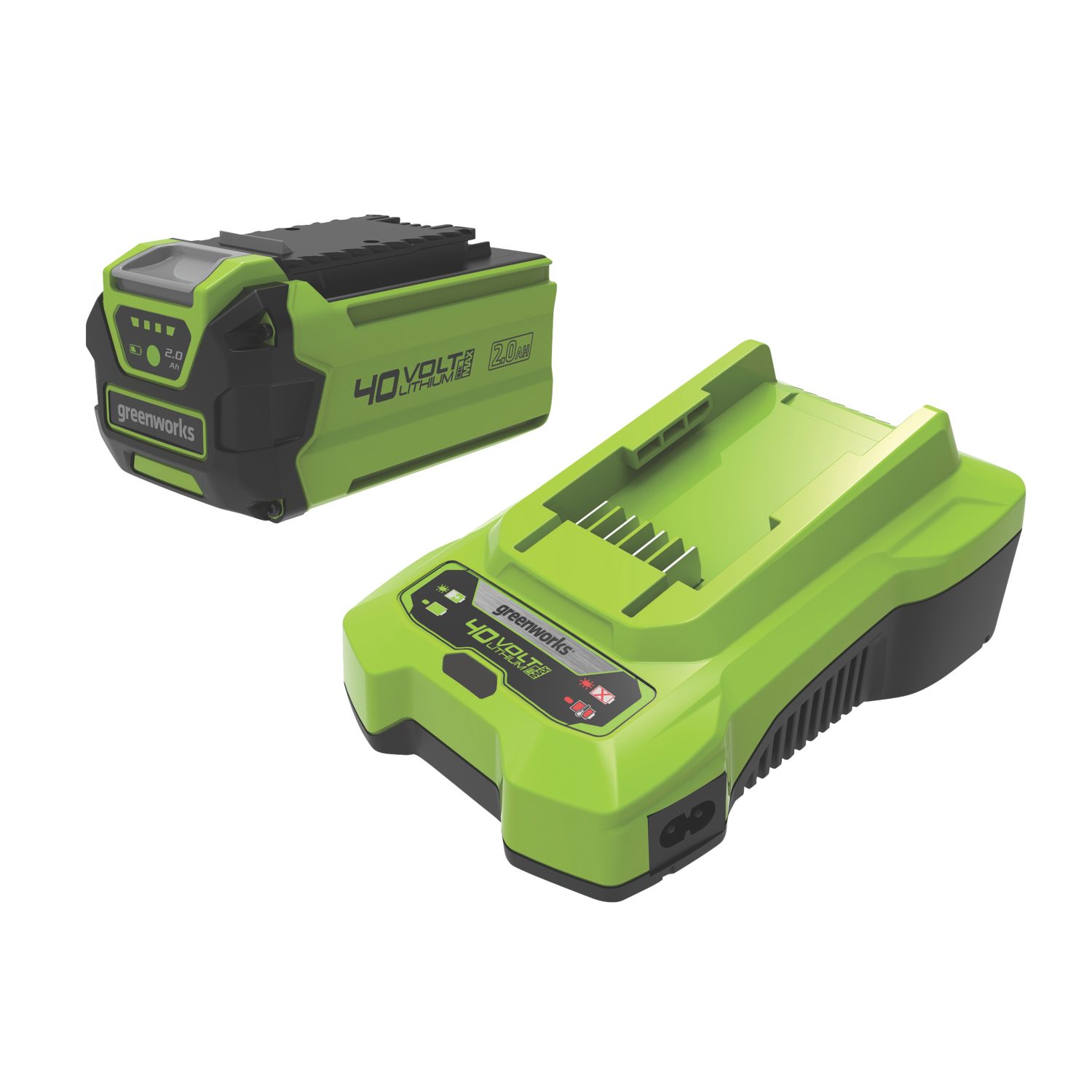 Greenworks GWGSK40B2 40V 2.0Ah Lithium Battery & Charger (291KT)