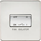 Knightsbridge SF1100PC 10AX 1-Gang TP Fan Isolator Switch Polished Chrome