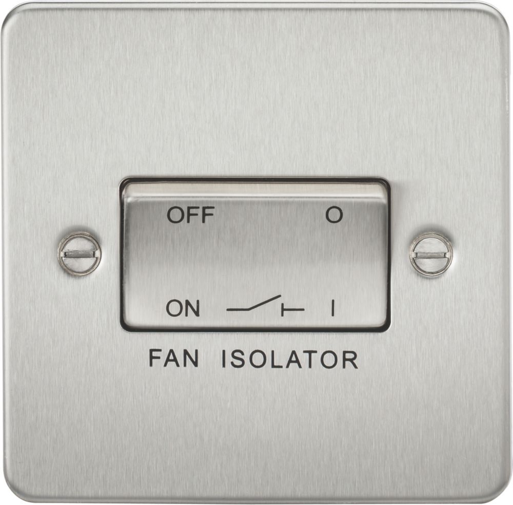 Knightsbridge 10AX 1Gang TP Fan Isolator Switch Brushed Chrome Screwfix