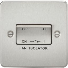 Knightsbridge  10AX 1-Gang TP Fan Isolator Switch Brushed Chrome