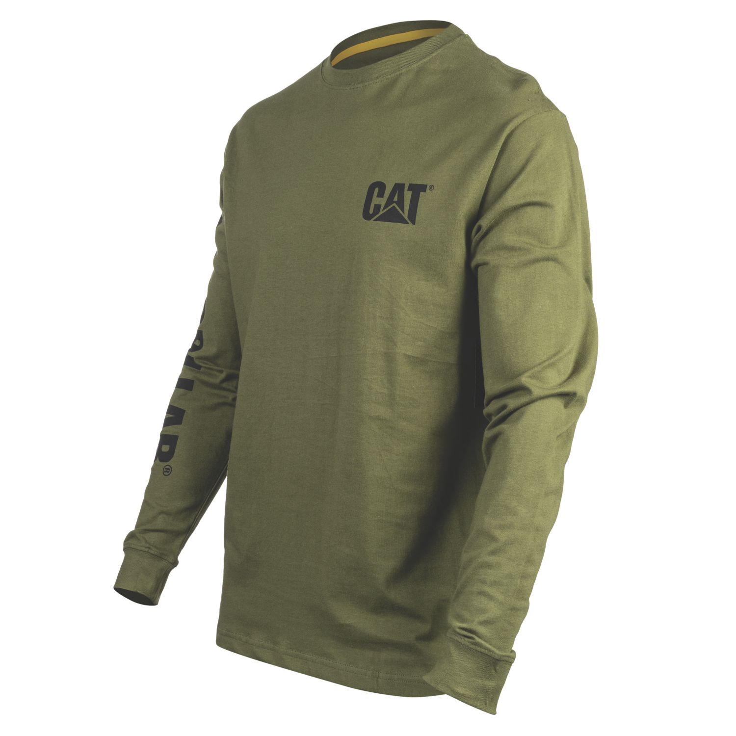CAT Trademark Banner Long Sleeve T-Shirt Chive Large 42-44" Chest (291VG)