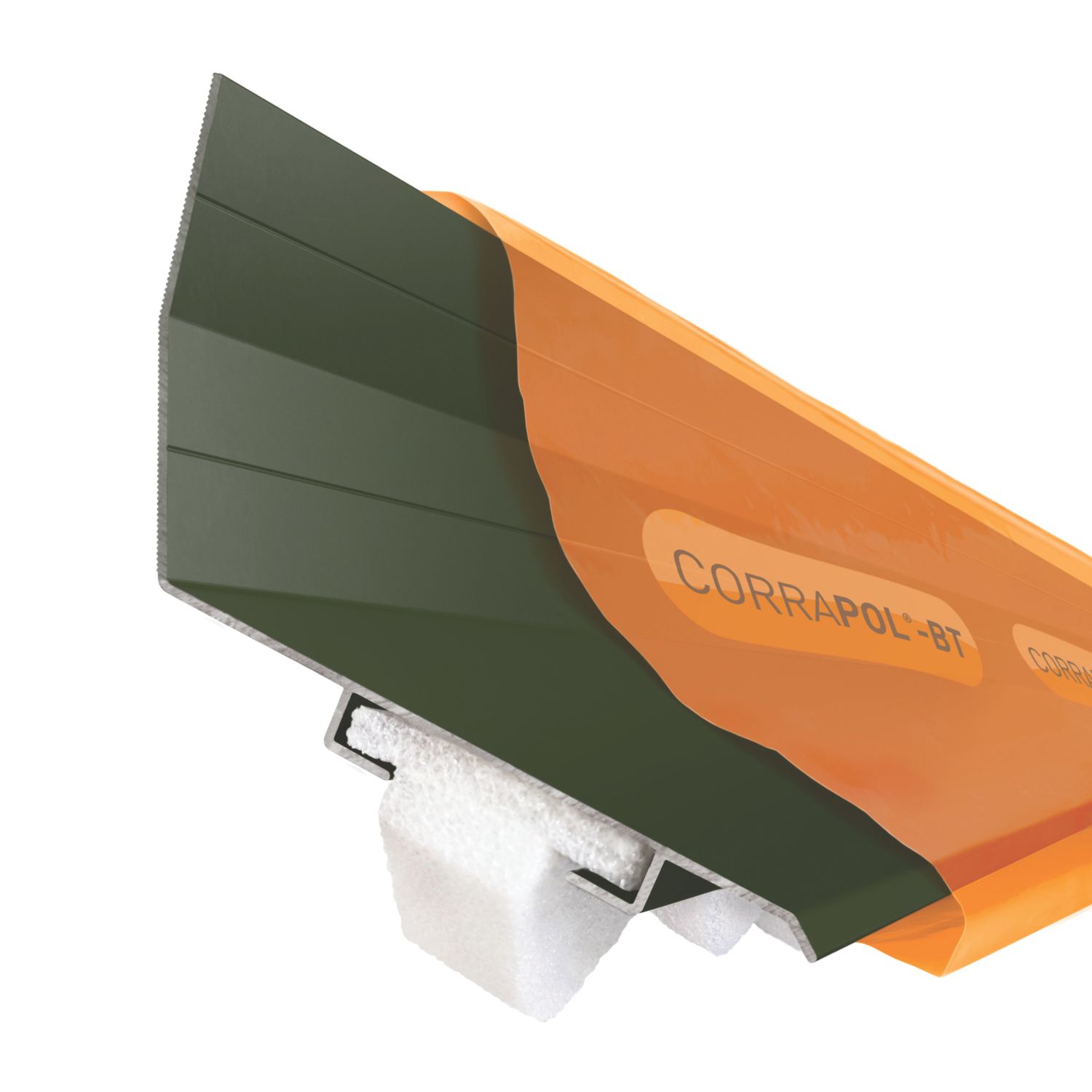 Corrapol-BT Rock n Lock Aluminium Wall Top Flashing Green 165 x 90mm x 2m (291VK)