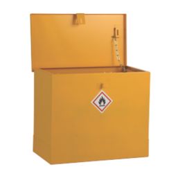 Barton  Flammable Liquid Flat Top Storage Bin Yellow 609mm x 330mm x 508mm