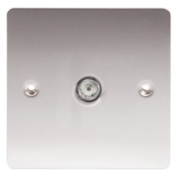 LAP  1-Gang Female Coaxial TV Socket Brushed Stainless Steel