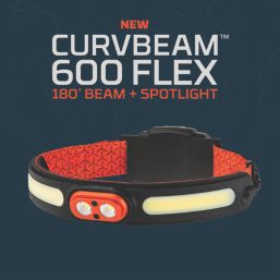 Nebo CurvBeam 600 Flex Rechargeable LED Headlamp Black 600lm