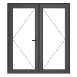 Crystal  Anthracite Grey Triple-Glazed uPVC French Door Set 2090mm x 1790mm