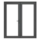 Crystal  Anthracite Grey Triple-Glazed uPVC French Door Set 2090mm x 1790mm