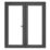 Crystal  Anthracite Grey Triple-Glazed uPVC French Door Set 2090mm x 1790mm
