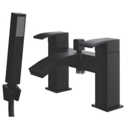 ETAL Kinlin Matt Black 143mm Deck Mounted Dual Control Manual Shower Mixer Tap