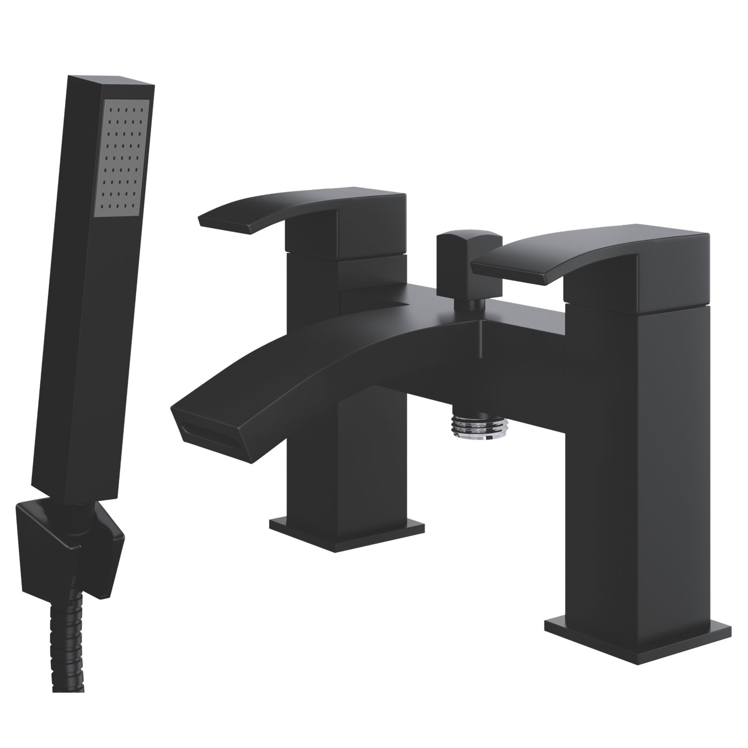 ETAL Kinlin Matt Black 143mm Deck Mounted Dual Control Manual Shower Mixer Tap (292KG)