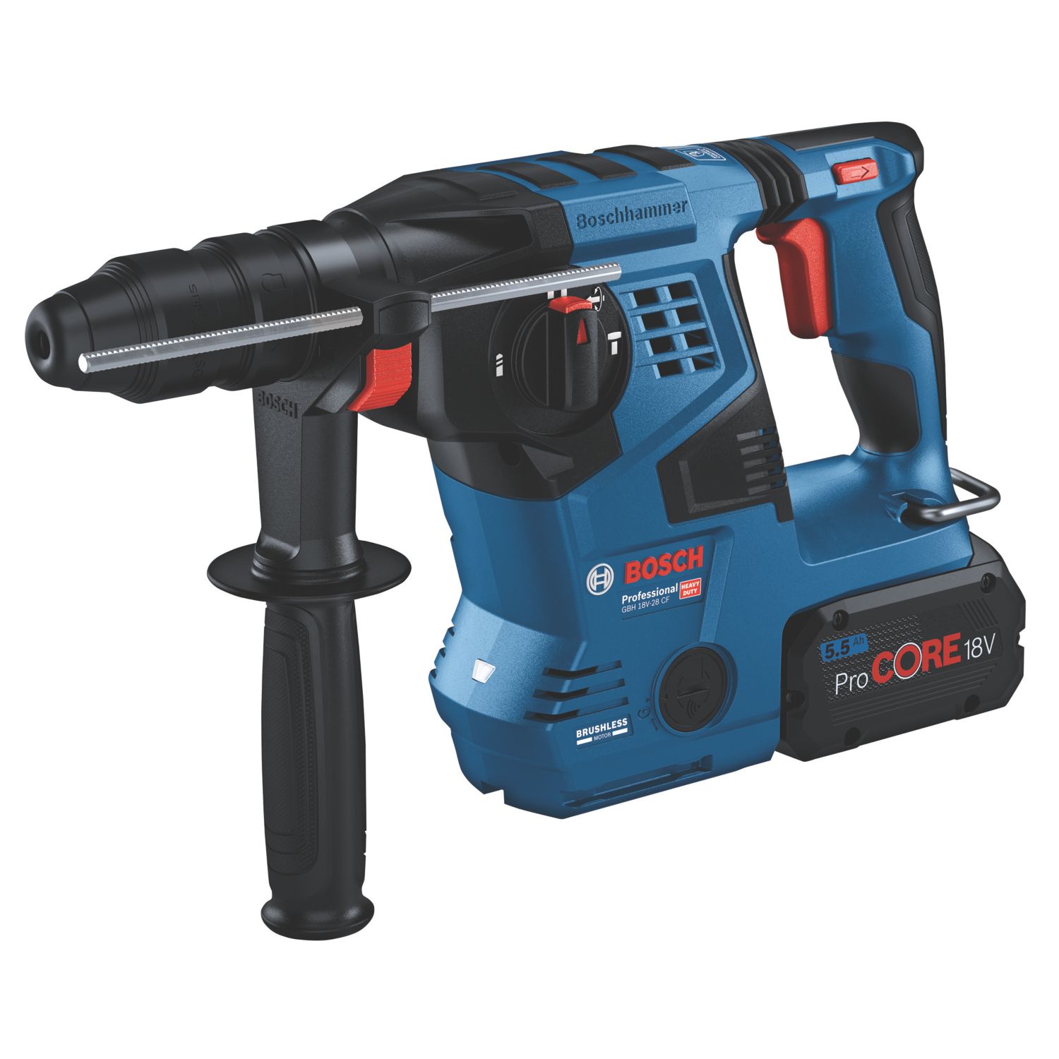 Bosch GBH 18V-28 CF 3.4kg 18V 2 x 5.5Ah Li-Ion ProCORE18V Brushless Cordless Rotary Hammer Drill (292KU)
