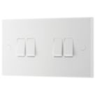 British General 900 Series 20A 16AX 4-Gang 2-Way Light Switch  White