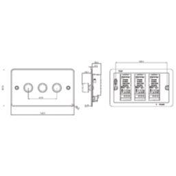 Knightsbridge  3-Gang 2-Way LED Intelligent Dimmer Switch  Polished Brass