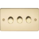 Knightsbridge  3-Gang 2-Way LED Intelligent Dimmer Switch  Polished Brass
