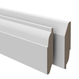 Essentials Primed MDF Chamfered & Ovolo Skirting Board 2400mm x 94mm x 14.5mm 4 Pack