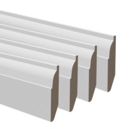 Essentials Primed MDF Chamfered & Ovolo Skirting Board 2400mm x 94mm x 14.5mm 4 Pack