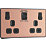 British General Evolve 13A 2-Gang SP Switched Socket + 3A 30W 2-Outlet Type A & C USB Charger Copper with Black Inserts